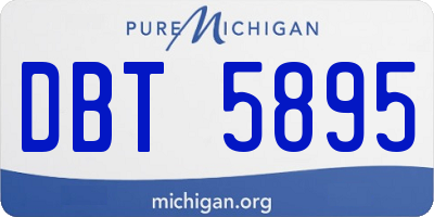 MI license plate DBT5895