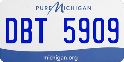 MI license plate DBT5909