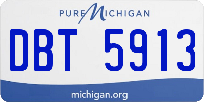 MI license plate DBT5913