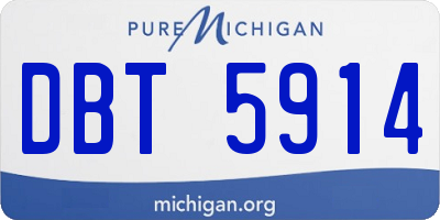 MI license plate DBT5914