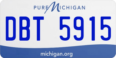 MI license plate DBT5915