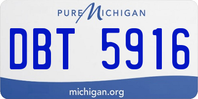 MI license plate DBT5916