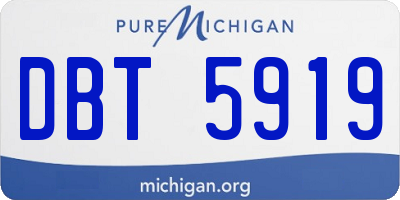 MI license plate DBT5919