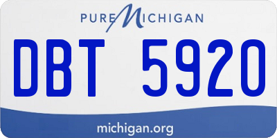 MI license plate DBT5920