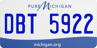 MI license plate DBT5922