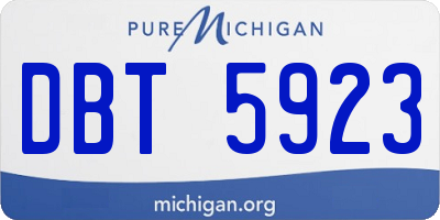 MI license plate DBT5923