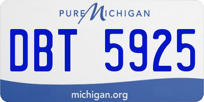 MI license plate DBT5925
