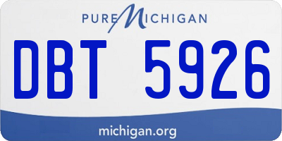 MI license plate DBT5926