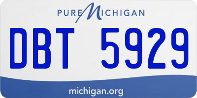 MI license plate DBT5929