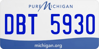 MI license plate DBT5930