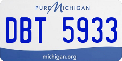 MI license plate DBT5933