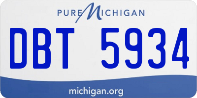 MI license plate DBT5934