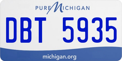MI license plate DBT5935