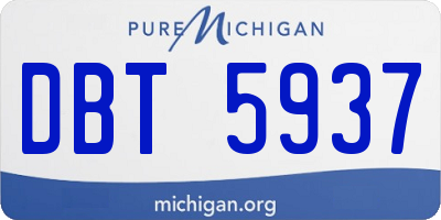 MI license plate DBT5937