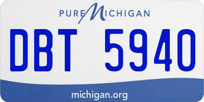MI license plate DBT5940