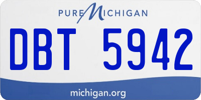 MI license plate DBT5942
