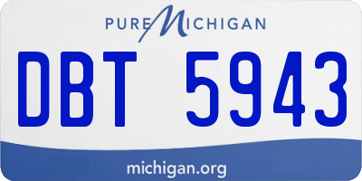 MI license plate DBT5943