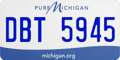 MI license plate DBT5945