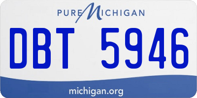 MI license plate DBT5946
