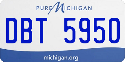 MI license plate DBT5950