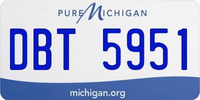 MI license plate DBT5951