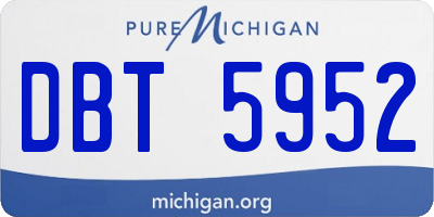 MI license plate DBT5952