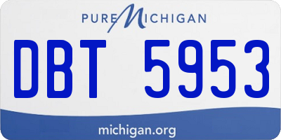 MI license plate DBT5953