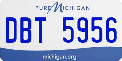 MI license plate DBT5956
