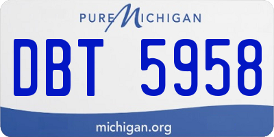 MI license plate DBT5958