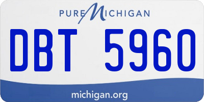 MI license plate DBT5960
