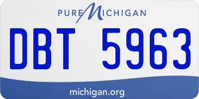 MI license plate DBT5963