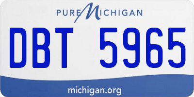 MI license plate DBT5965