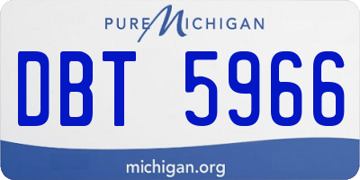 MI license plate DBT5966