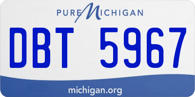 MI license plate DBT5967