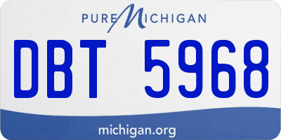 MI license plate DBT5968