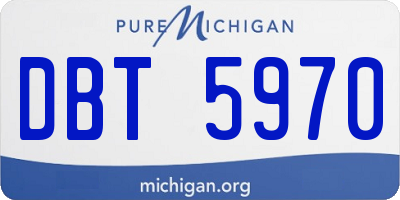 MI license plate DBT5970