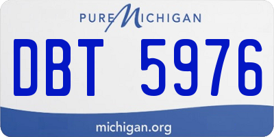 MI license plate DBT5976