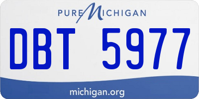 MI license plate DBT5977