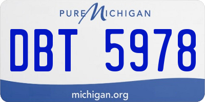 MI license plate DBT5978