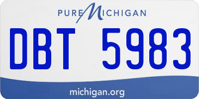 MI license plate DBT5983