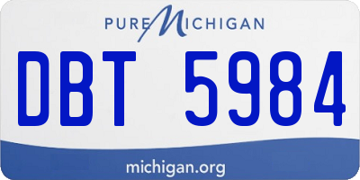 MI license plate DBT5984