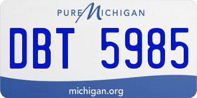 MI license plate DBT5985