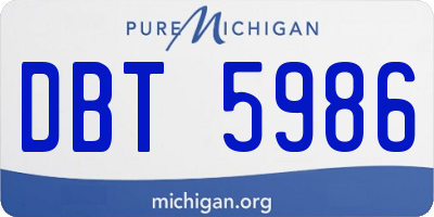 MI license plate DBT5986