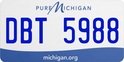 MI license plate DBT5988