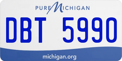 MI license plate DBT5990