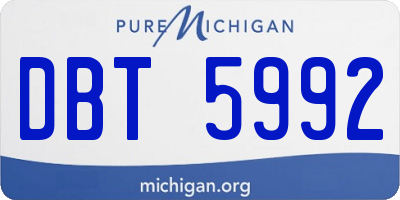 MI license plate DBT5992