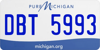 MI license plate DBT5993