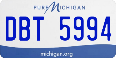 MI license plate DBT5994