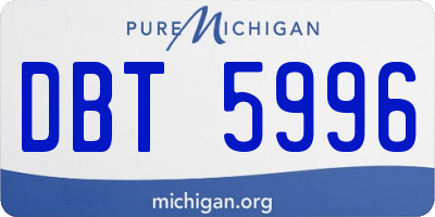 MI license plate DBT5996