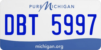 MI license plate DBT5997